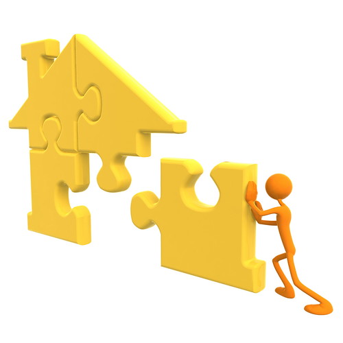 Animation of a Person Building a House