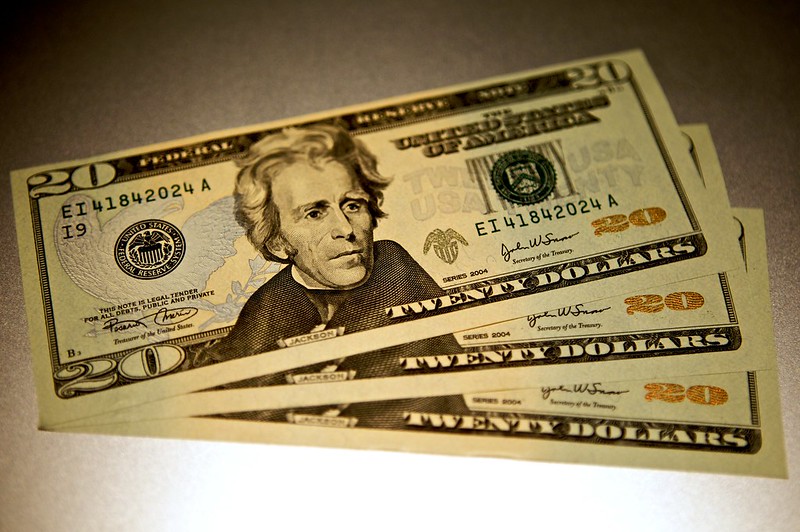 Three 20 Dollar Bills
